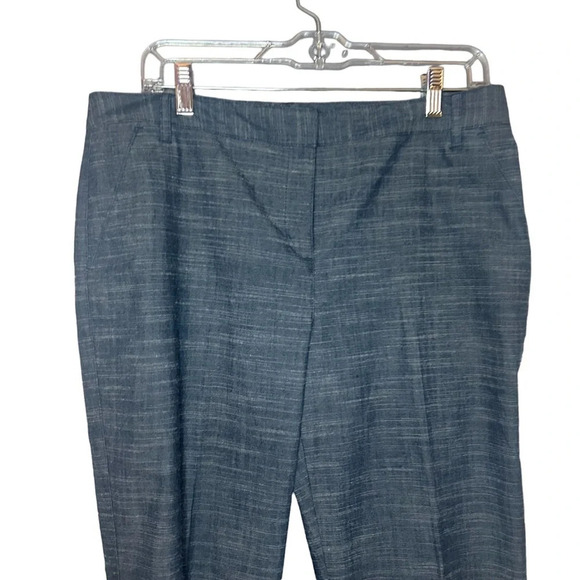Van Heusen pants Capri ankle chambray look blue stretch size 10 - Picture 11 of 12